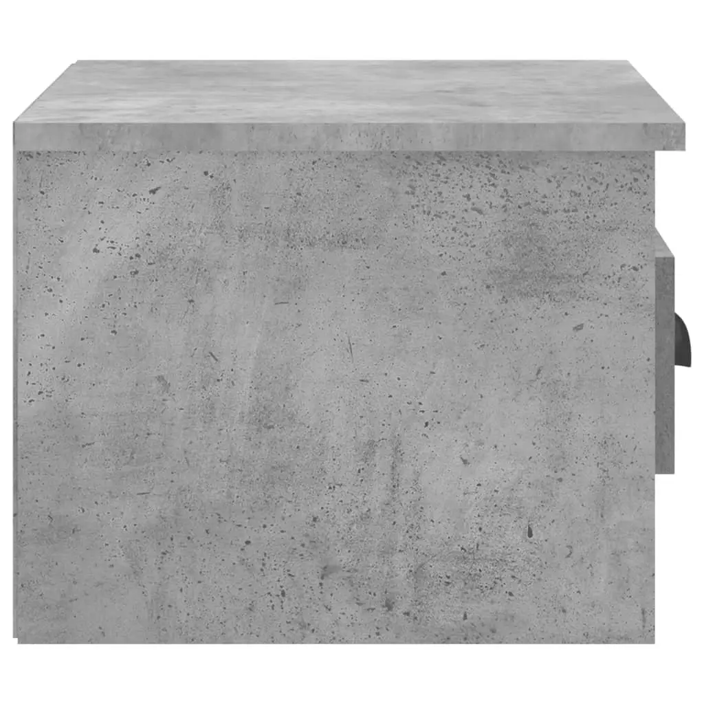Wall-mounted Bedside Cabinets Grey Floating Storage Organiser 2 Piece