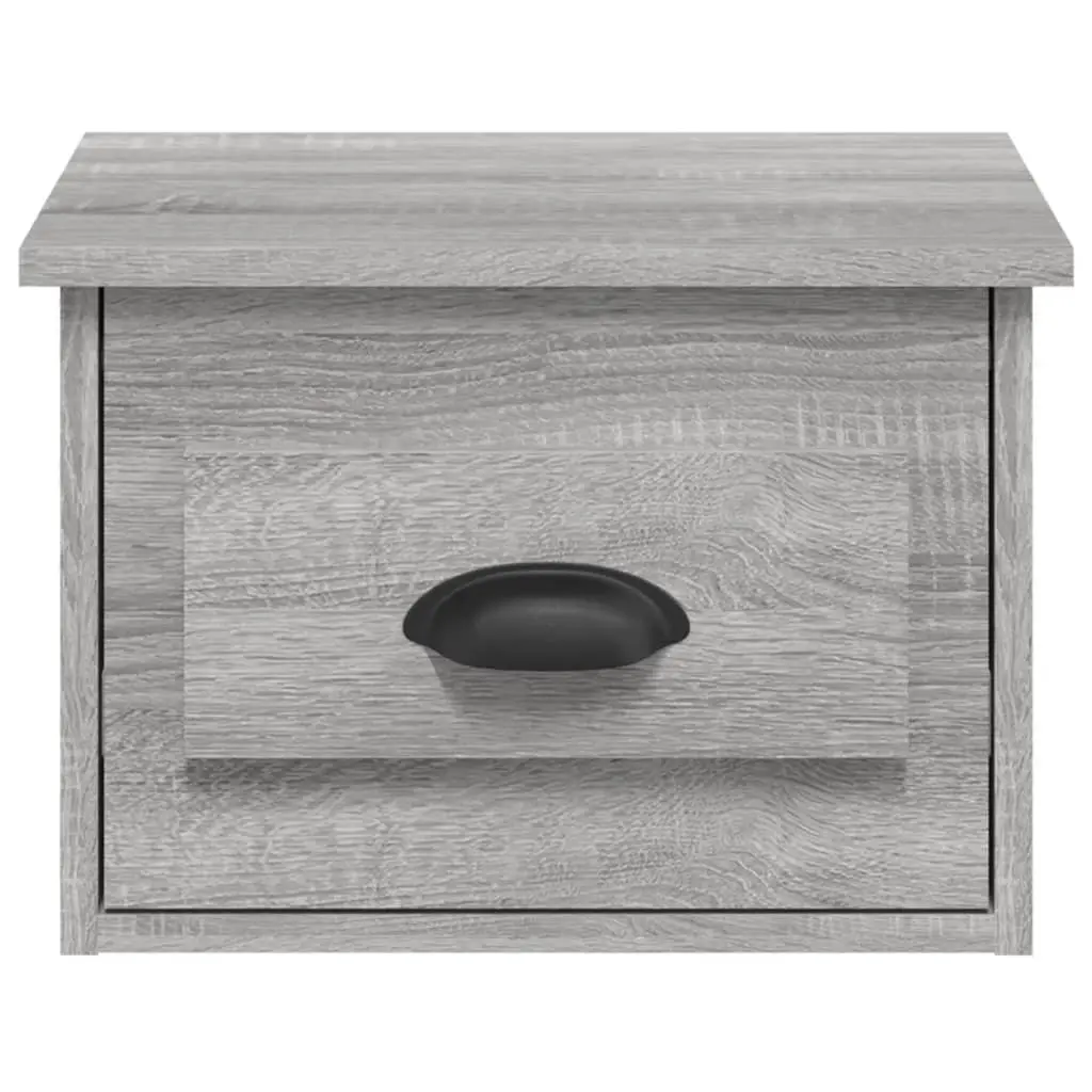 Wall-mounted Bedside Cabinets 2 pcs Grey Sonoma Floating Storage Drawer