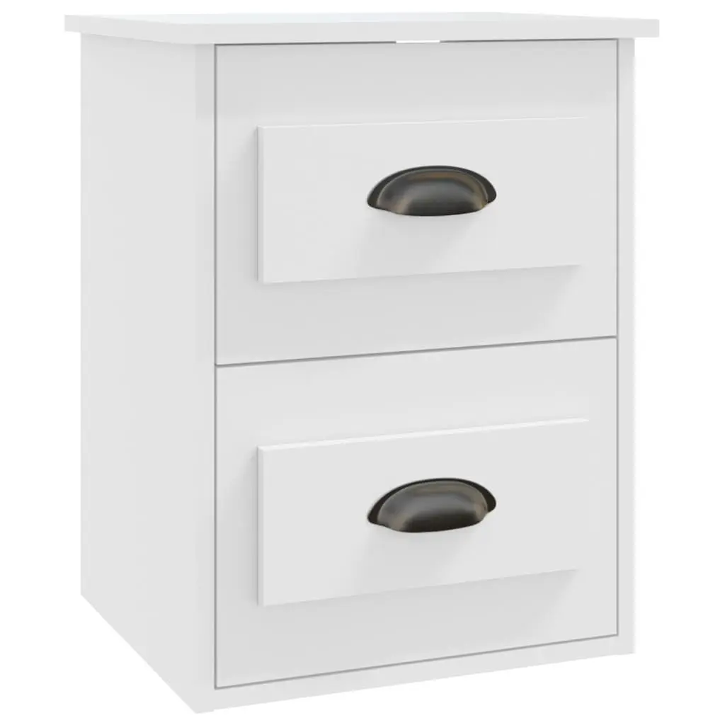 White Bedside Cabinet with 2 Drawers