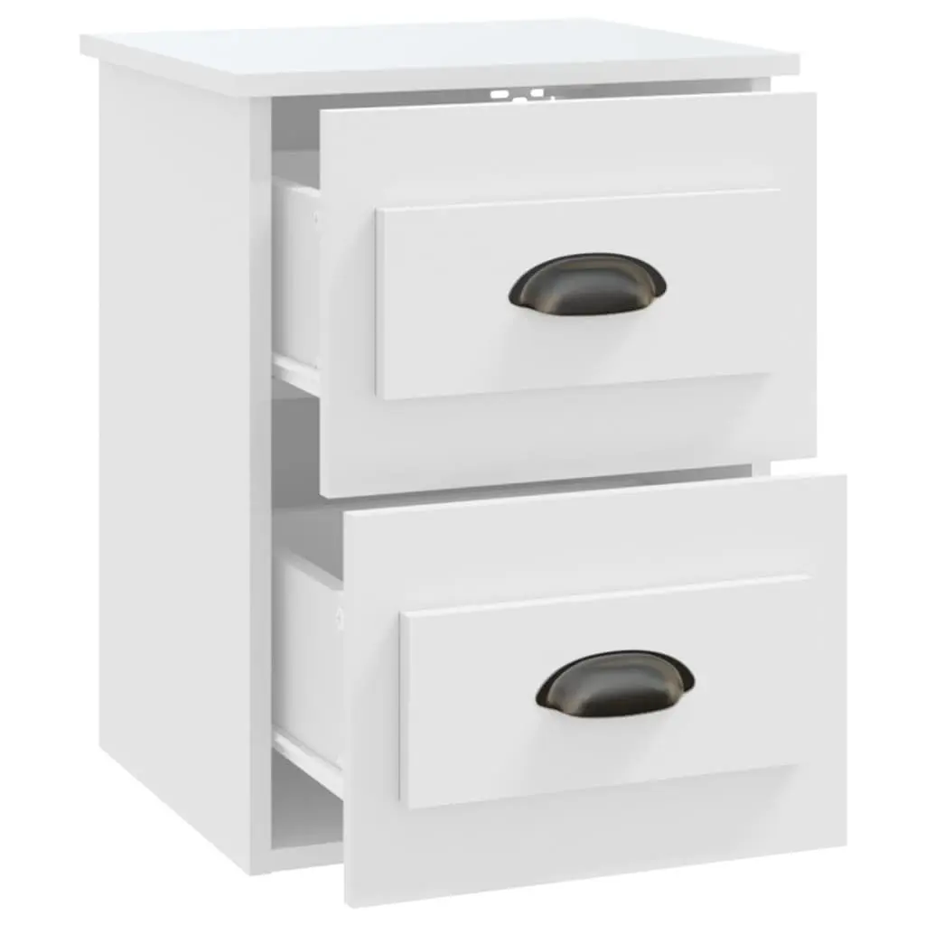 White Bedside Cabinet with 2 Drawers
