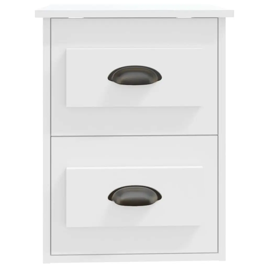 White Bedside Cabinet with 2 Drawers