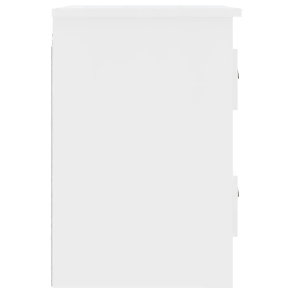 White Bedside Cabinet with 2 Drawers