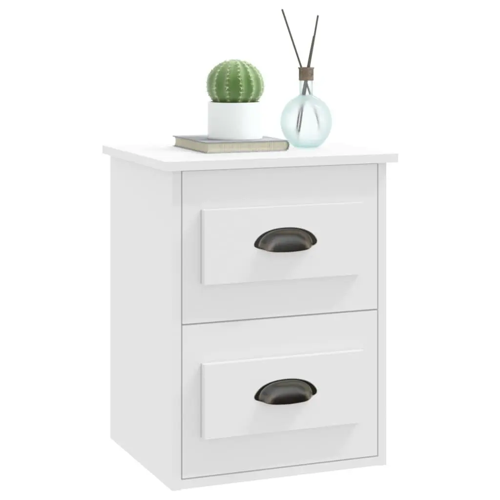 White Bedside Cabinet with 2 Drawers