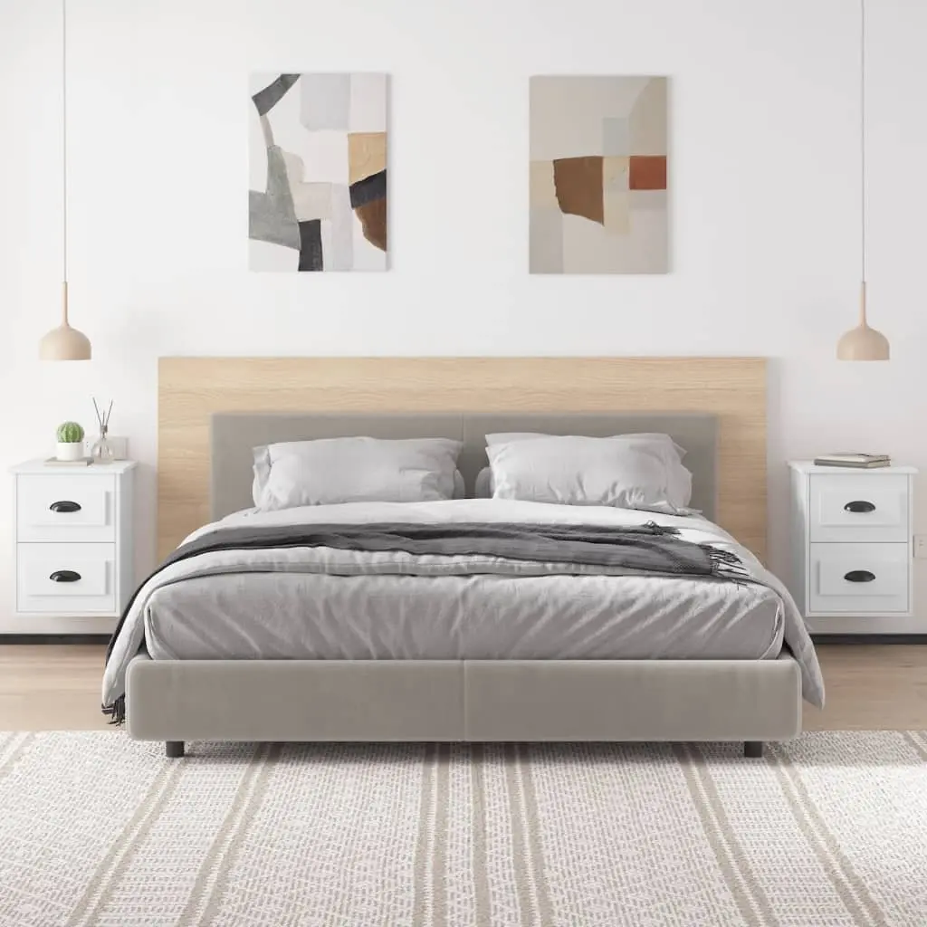 Wall-mounted Bedside Cabinet 2 Drawers White Floating Storage 41.5x36x53cm