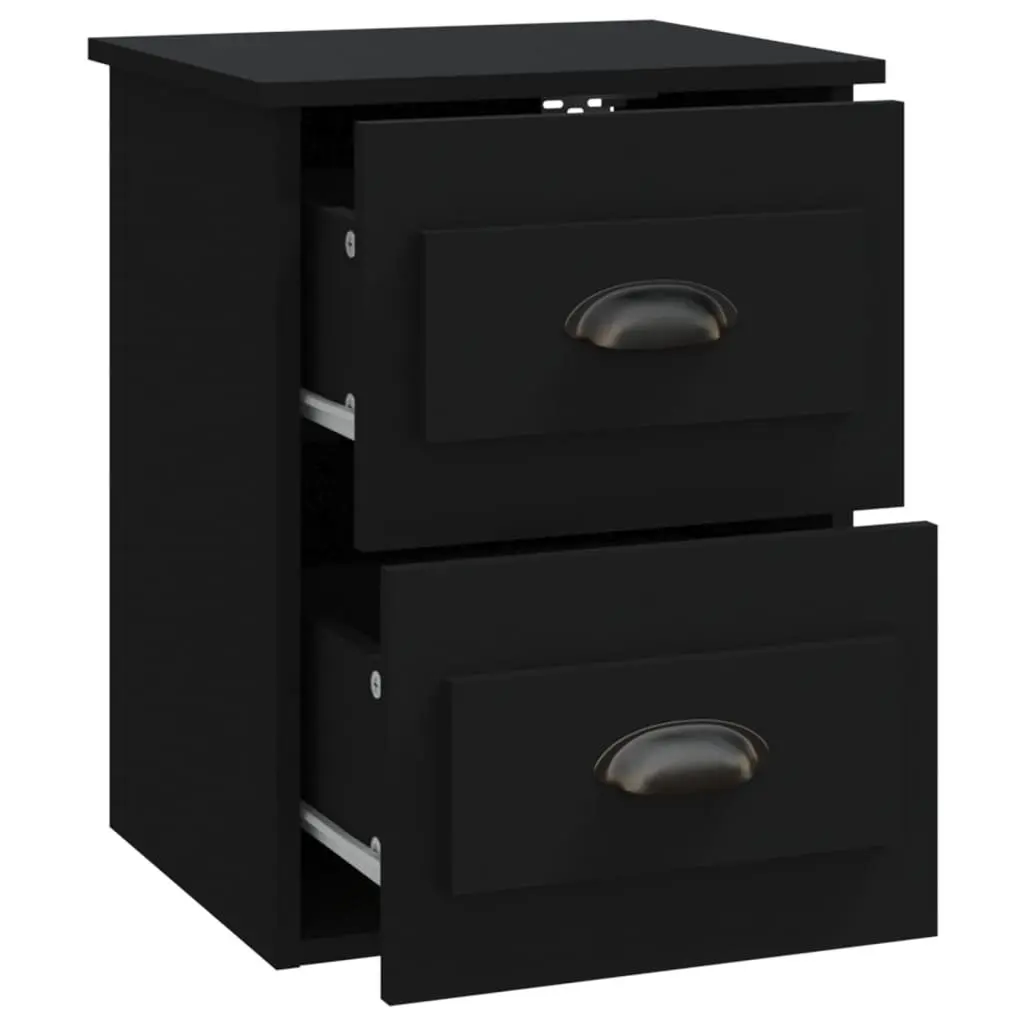 Wall-mounted Bedside Cabinet with 2 Drawers Storage Unit Floating Bedroom
