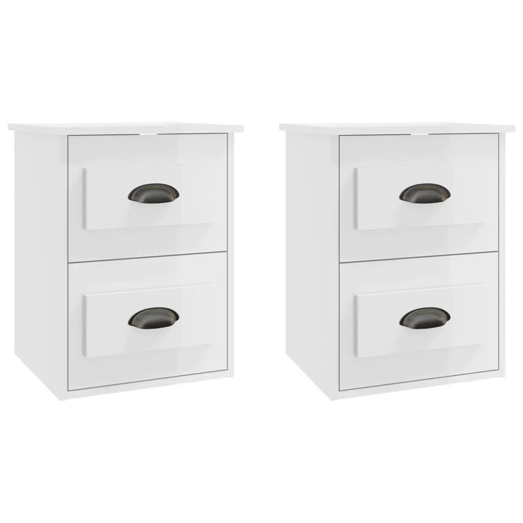 Wall-mounted Bedside Cabinet Storage 41.5x36x53cm White