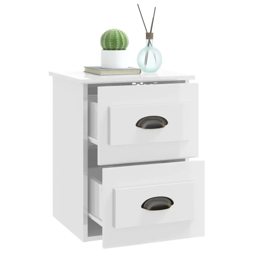 Wall-mounted Bedside Cabinet Storage 41.5x36x53cm White