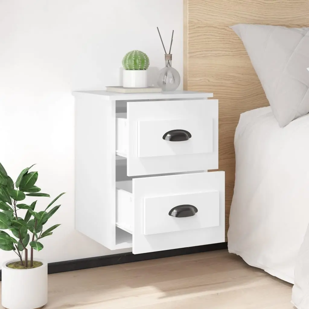Wall-mounted Bedside Cabinet Storage 41.5x36x53cm White