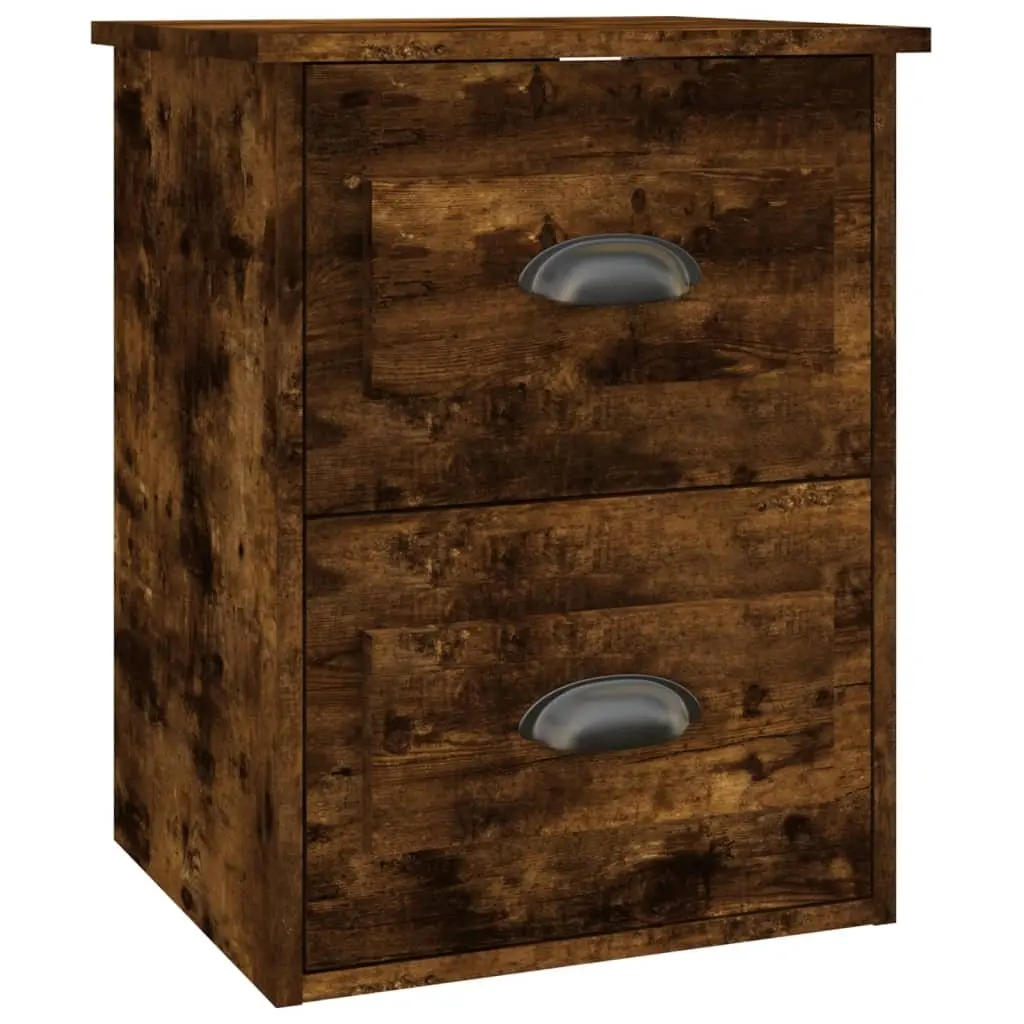 Wall-mounted Bedside Cabinets 2 pcs Brown Floating Storage Drawers 41.5x36x53cm