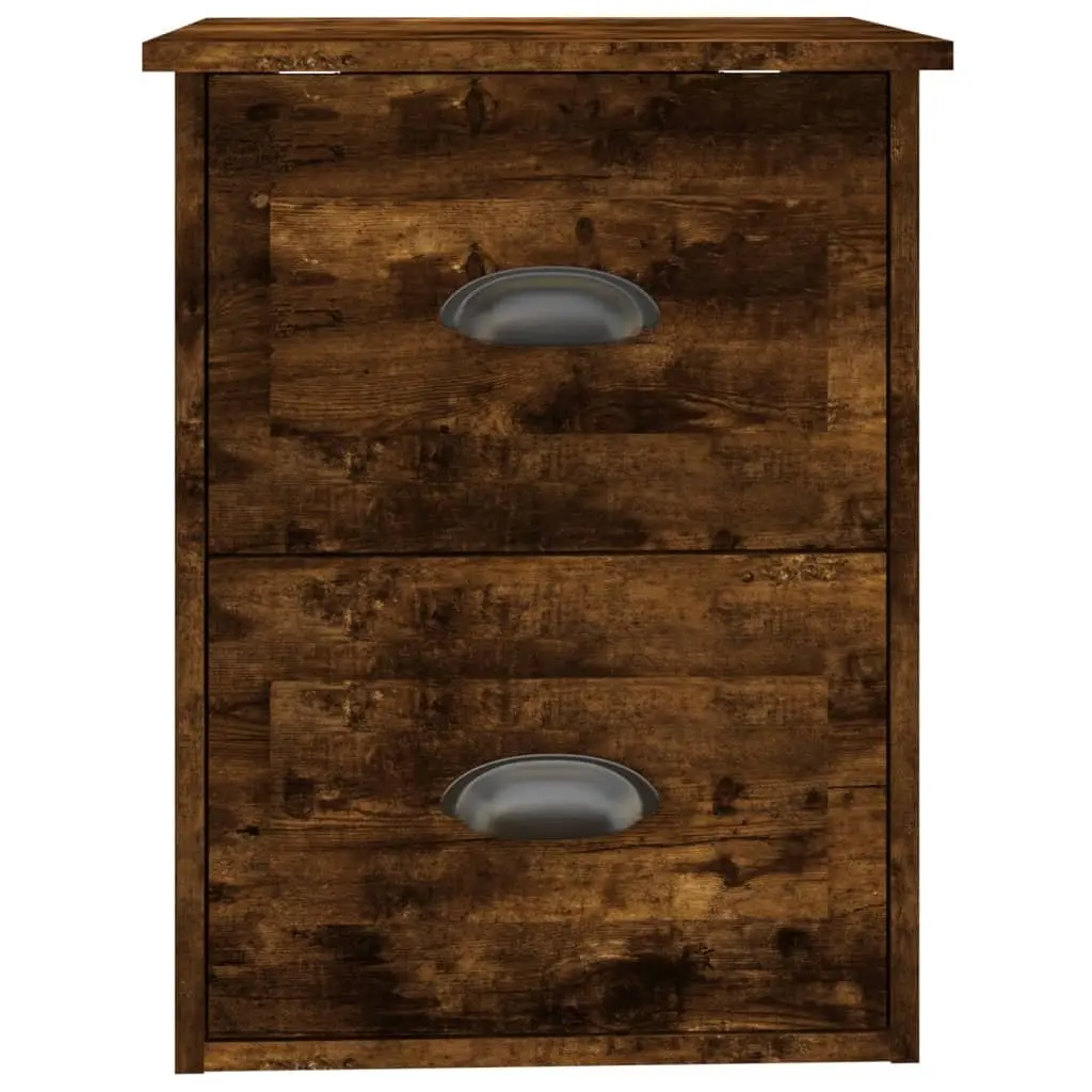 Wall-mounted Bedside Cabinets 2 pcs Brown Floating Storage Drawers 41.5x36x53cm