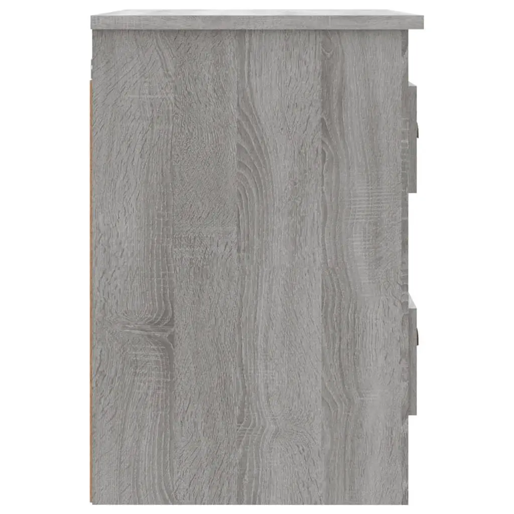 Wall-Mounted Bedside Cabinet Grey Sonoma 2 Drawers Floating Storage Unit