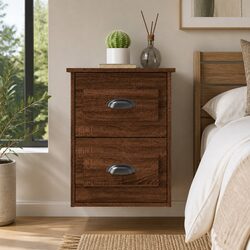 Warm and Practical Wall-Mounted Bedside Cabinet