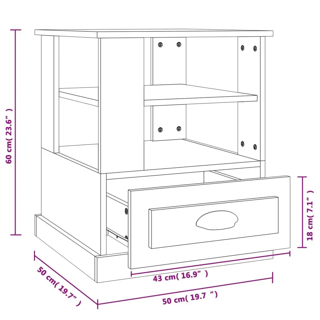White Side Table with Ample Storage