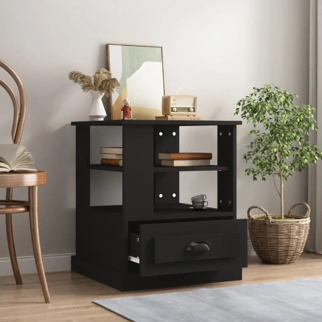 Black Engineered Wood Table
