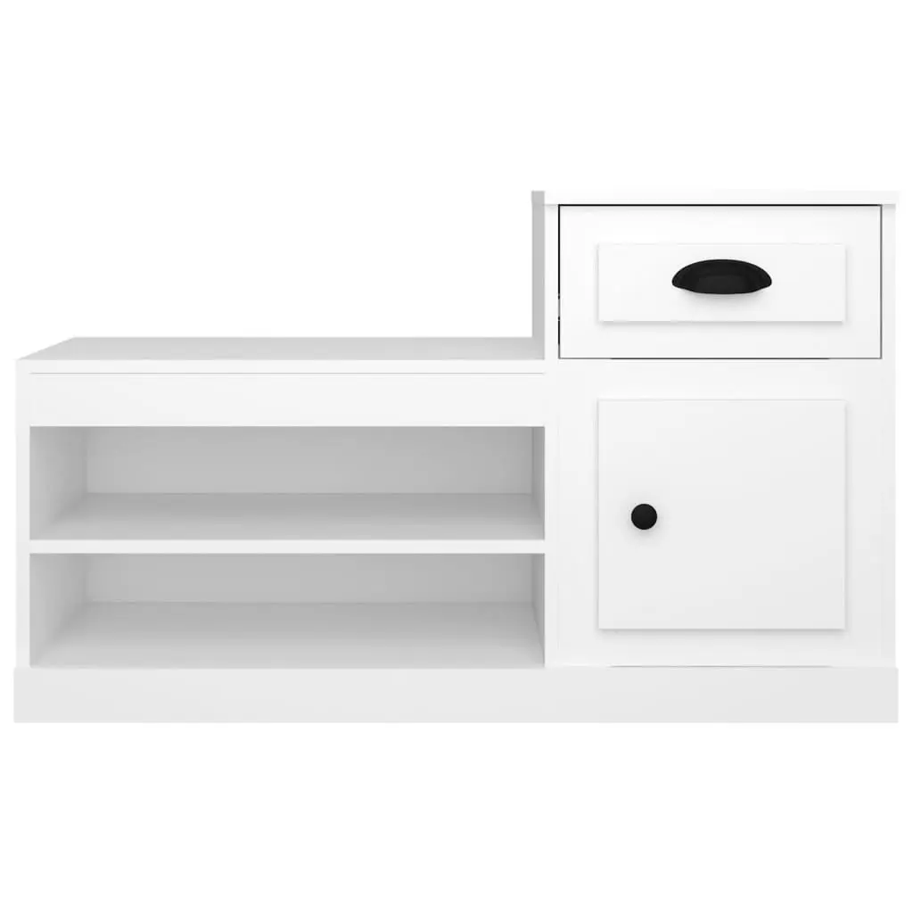 Shoe Cabinet Storage Organiser 100x42x60cm White Engineered Wood