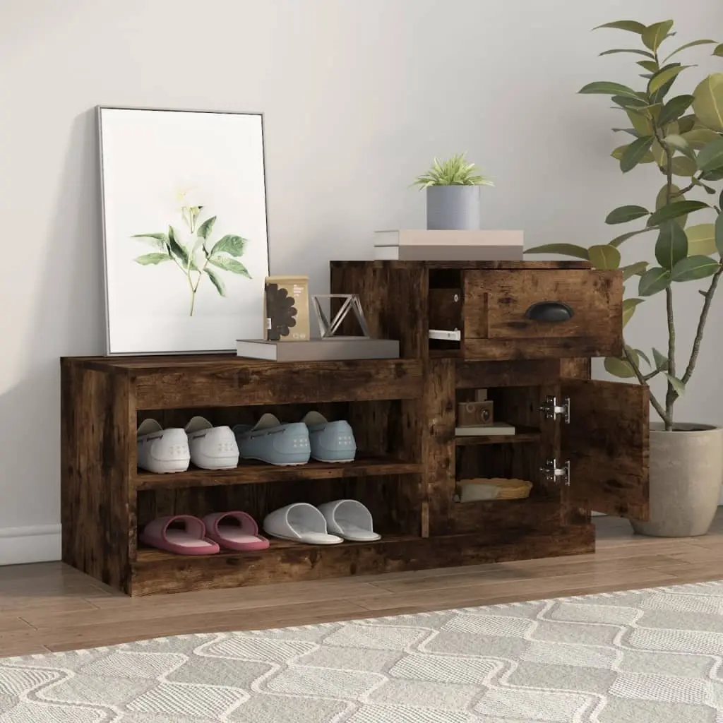 Shoe Cabinet Storage Organiser 100x42x60 cm Brown Engineered Wood