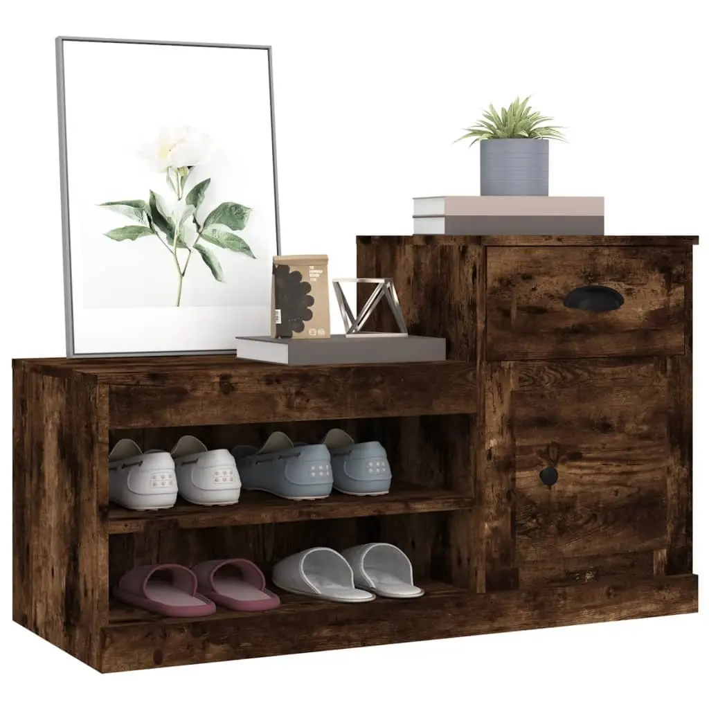Shoe Cabinet Storage Organiser 100x42x60 cm Brown Engineered Wood