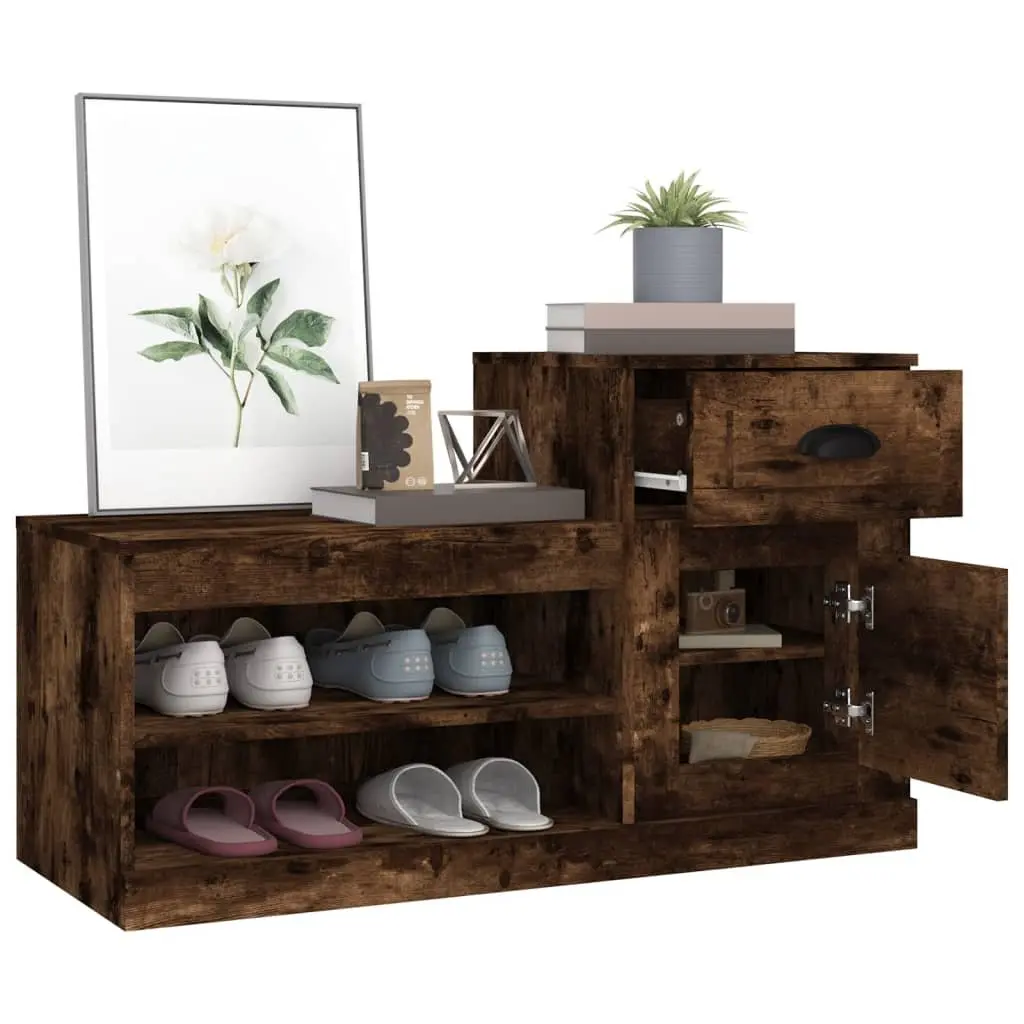Shoe Cabinet Storage Organiser 100x42x60 cm Brown Engineered Wood