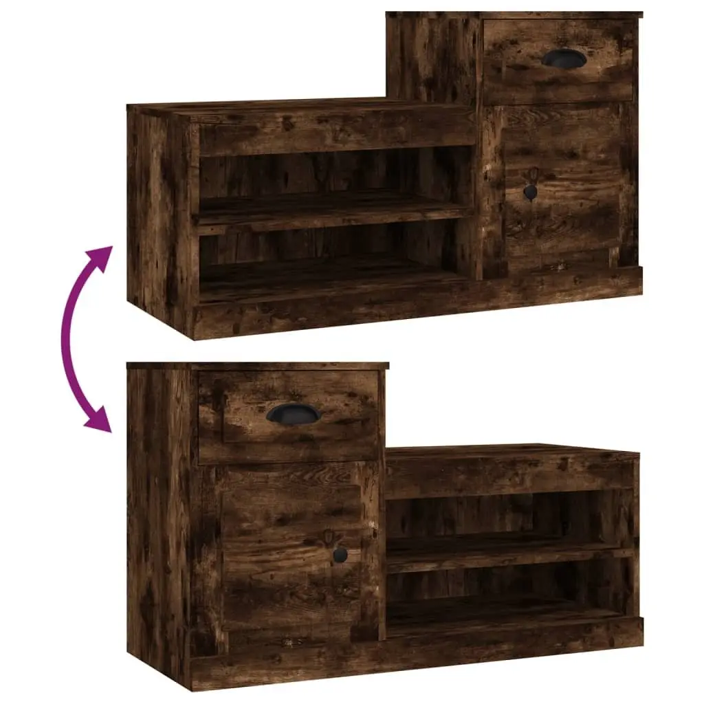 Shoe Cabinet Storage Organiser 100x42x60 cm Brown Engineered Wood