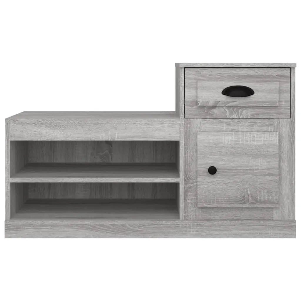 Shoe Cabinet Grey Engineered Wood Storage Organiser 100x42x60cm
