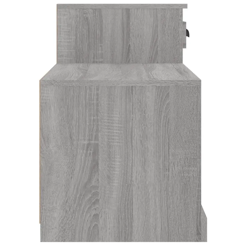 Shoe Cabinet Grey Engineered Wood Storage Organiser 100x42x60cm