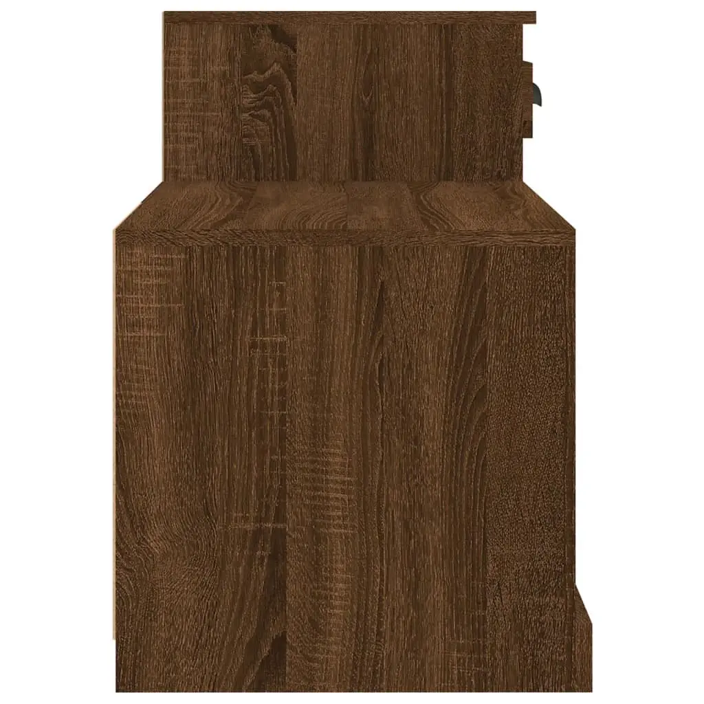 Shoe Cabinet Storage Organiser 100x42x60cm Brown Oak Engineered Wood