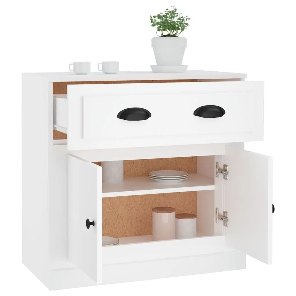 Sideboard Storage Cabinet 70x35.5x67.5 cm White Engineered Wood