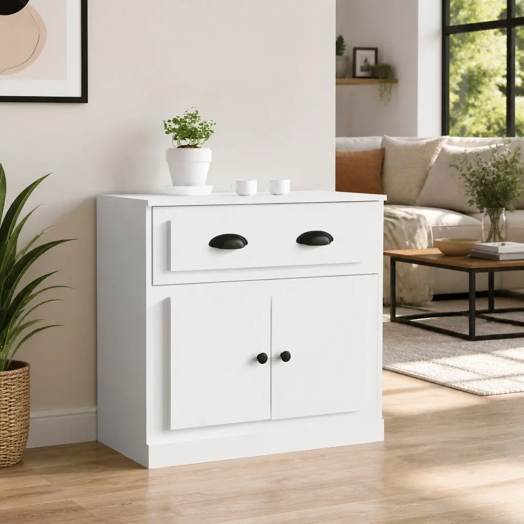 White High Gloss Sideboard with Ample Storage
