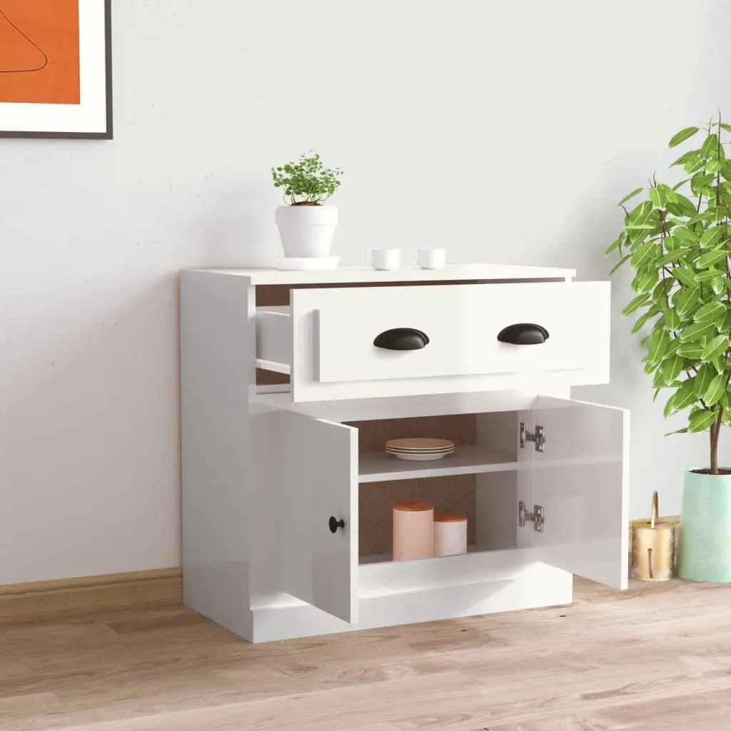 White High Gloss Sideboard with Ample Storage