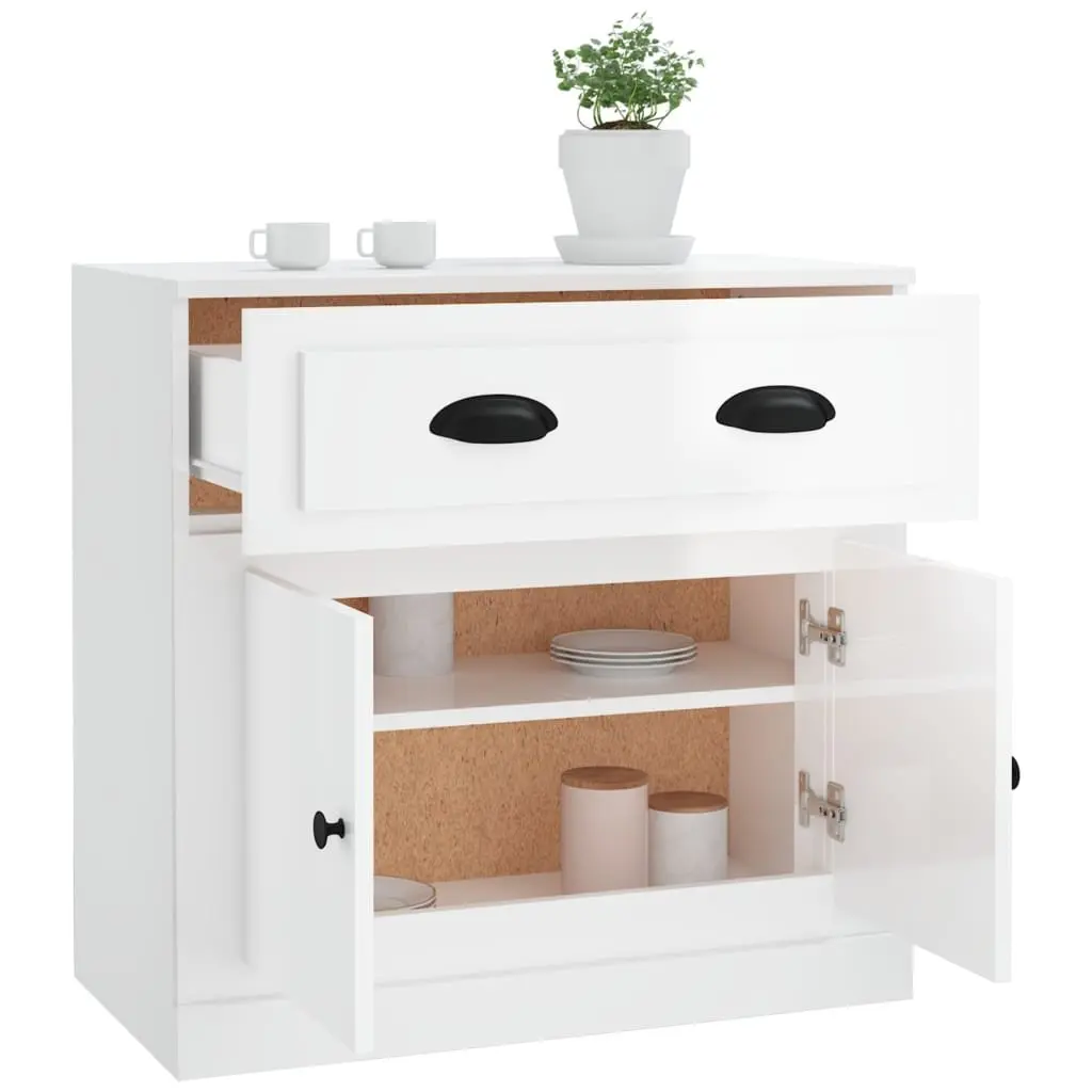 White High Gloss Sideboard with Ample Storage