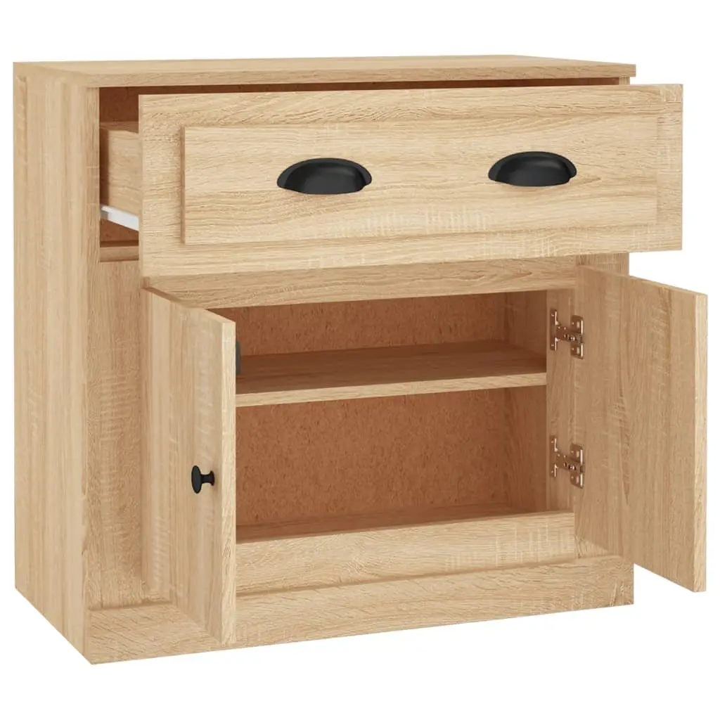 Sideboard Storage Cabinet Brown Engineered Wood Living Room Buffet Cupboard 70cm