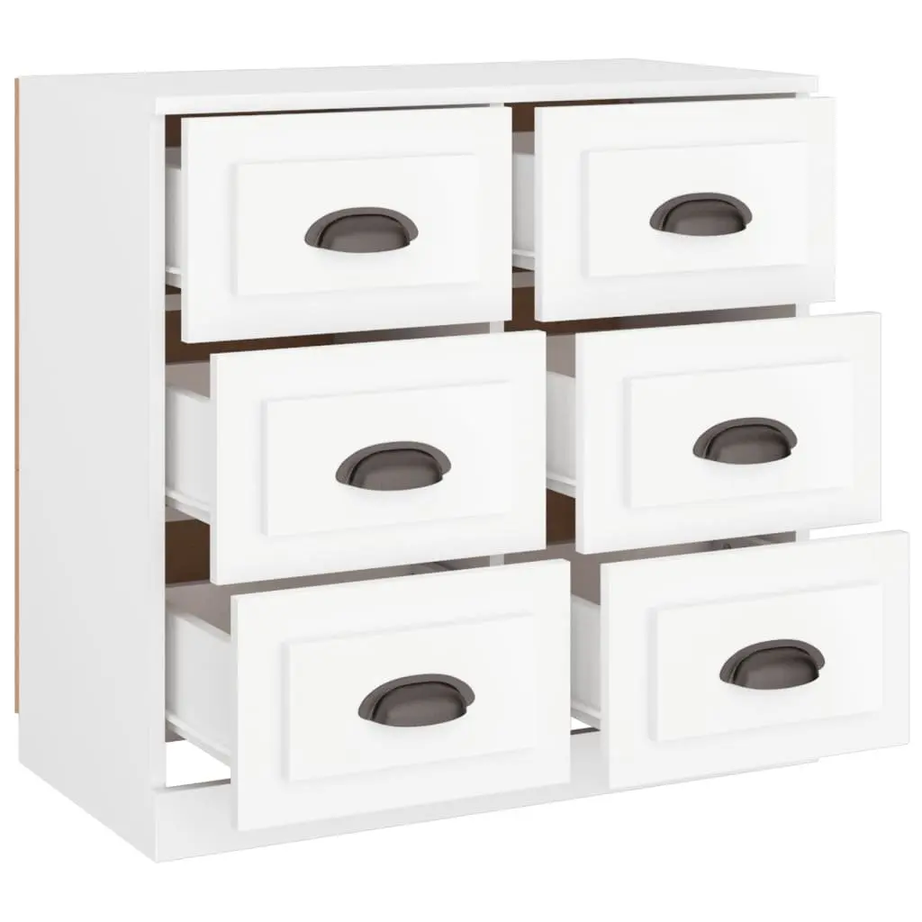 Sideboard Storage Cabinet Engineered Wood Living Room Furniture 70 x 35.5 x 67.5 cm White