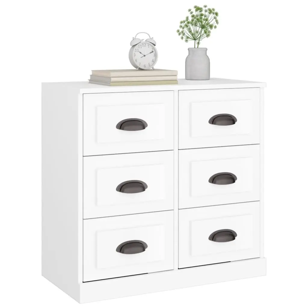 Sideboard Storage Cabinet Engineered Wood Living Room Furniture 70 x 35.5 x 67.5 cm White