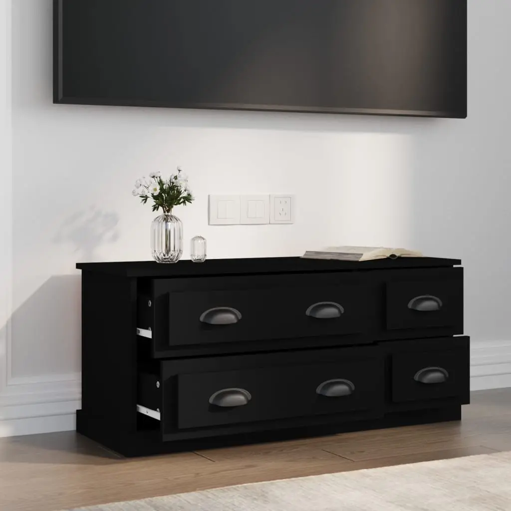 TV Cabinet Media Storage Unit 100x35.5x45 cm Black