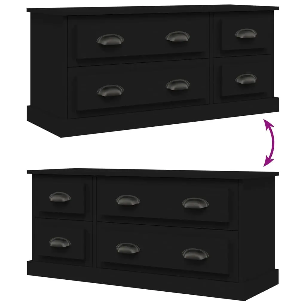 TV Cabinet Media Storage Unit 100x35.5x45 cm Black