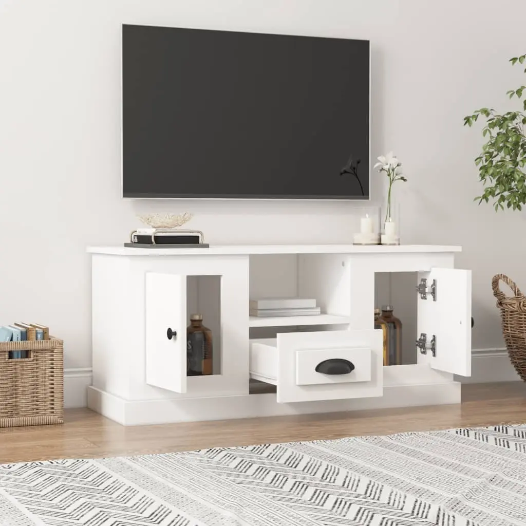 TV Cabinet Storage Unit Living Room 100 x 35.5 x 45 cm White Engineered Wood