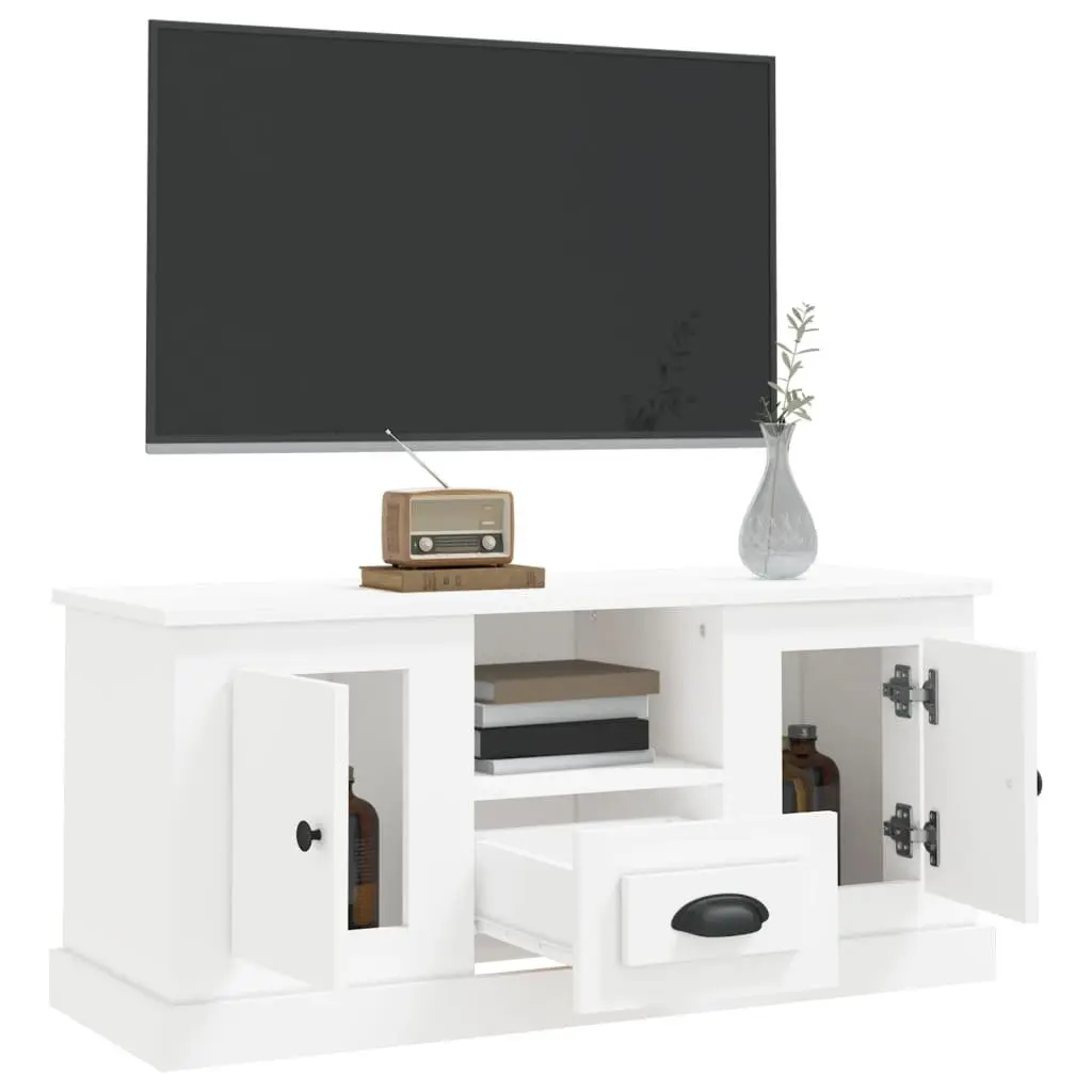 TV Cabinet Storage Unit Living Room 100 x 35.5 x 45 cm White Engineered Wood