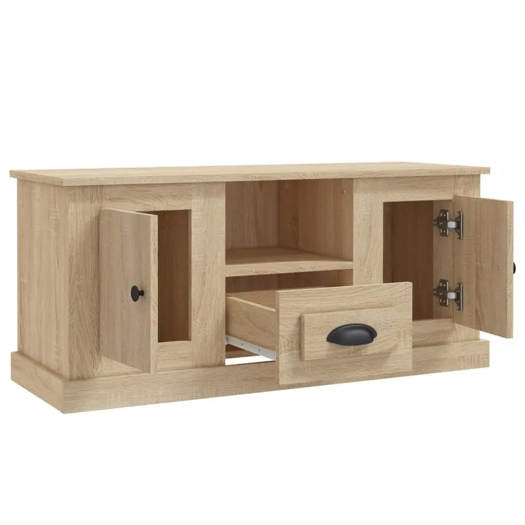 TV Cabinet Storage Unit Engineered Wood 100x35.5x45cm Brown