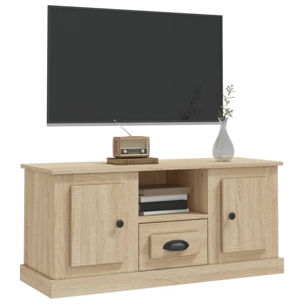 TV Cabinet Storage Unit Engineered Wood 100x35.5x45cm Brown