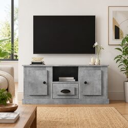 Practical Grey Engineered Wood TV Cabinet for Value
