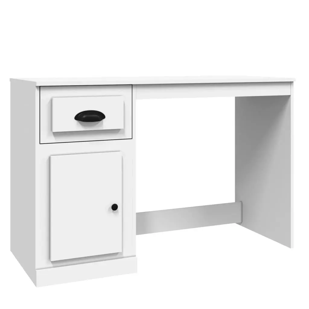 White Desk with Storage for Study 115x50x75cm
