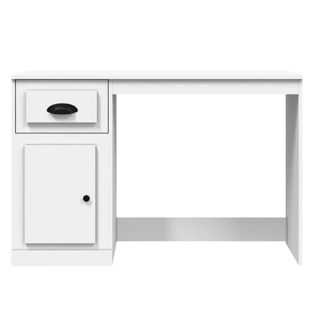 White Desk with Storage for Study 115x50x75cm