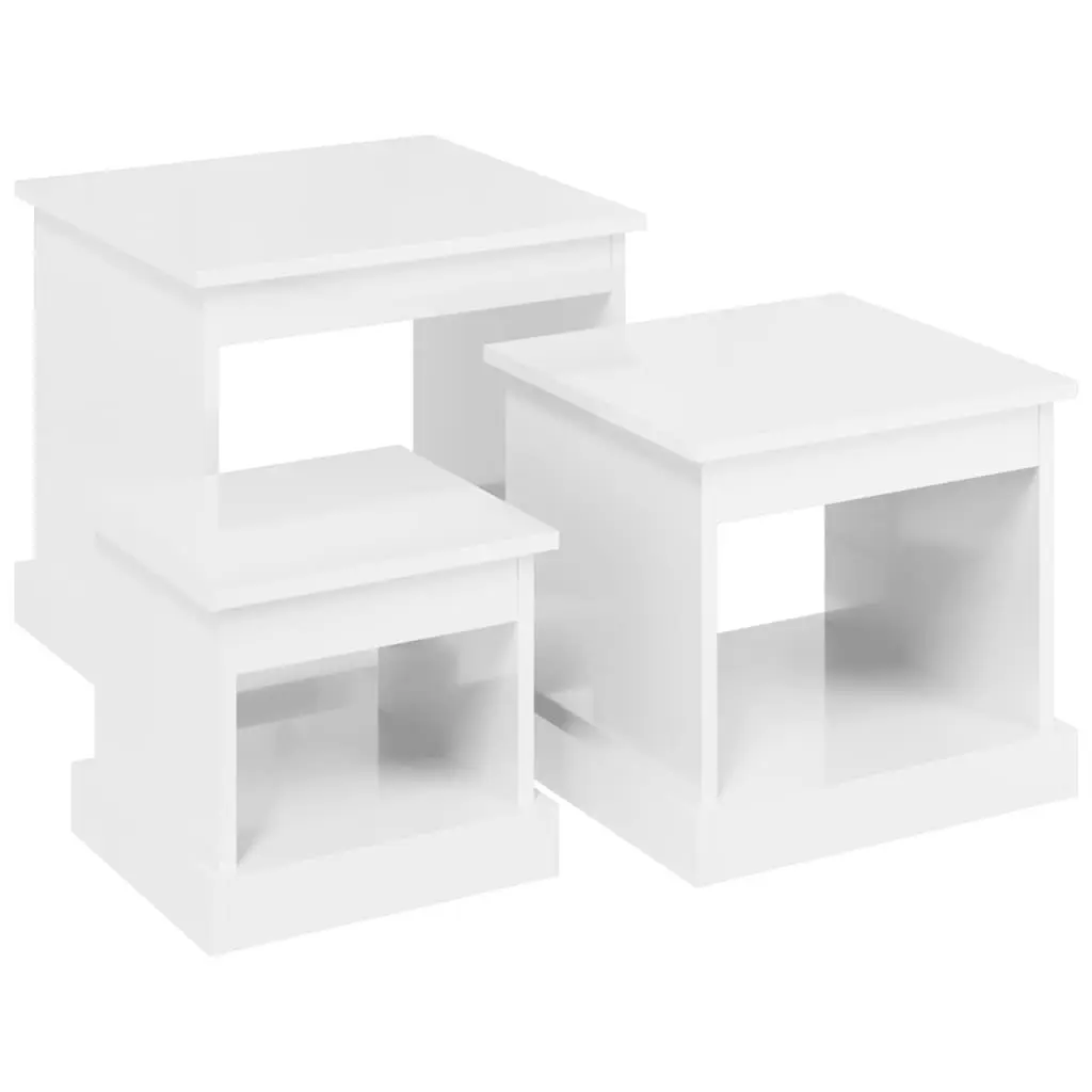 Coffee Table Set with High Gloss White Finish