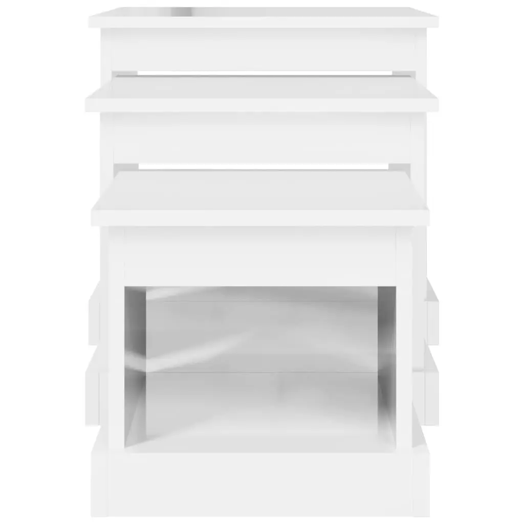 Coffee Table Set with High Gloss White Finish