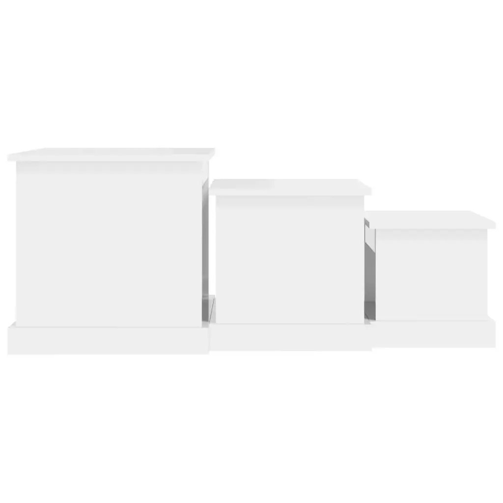 Coffee Table Set with High Gloss White Finish