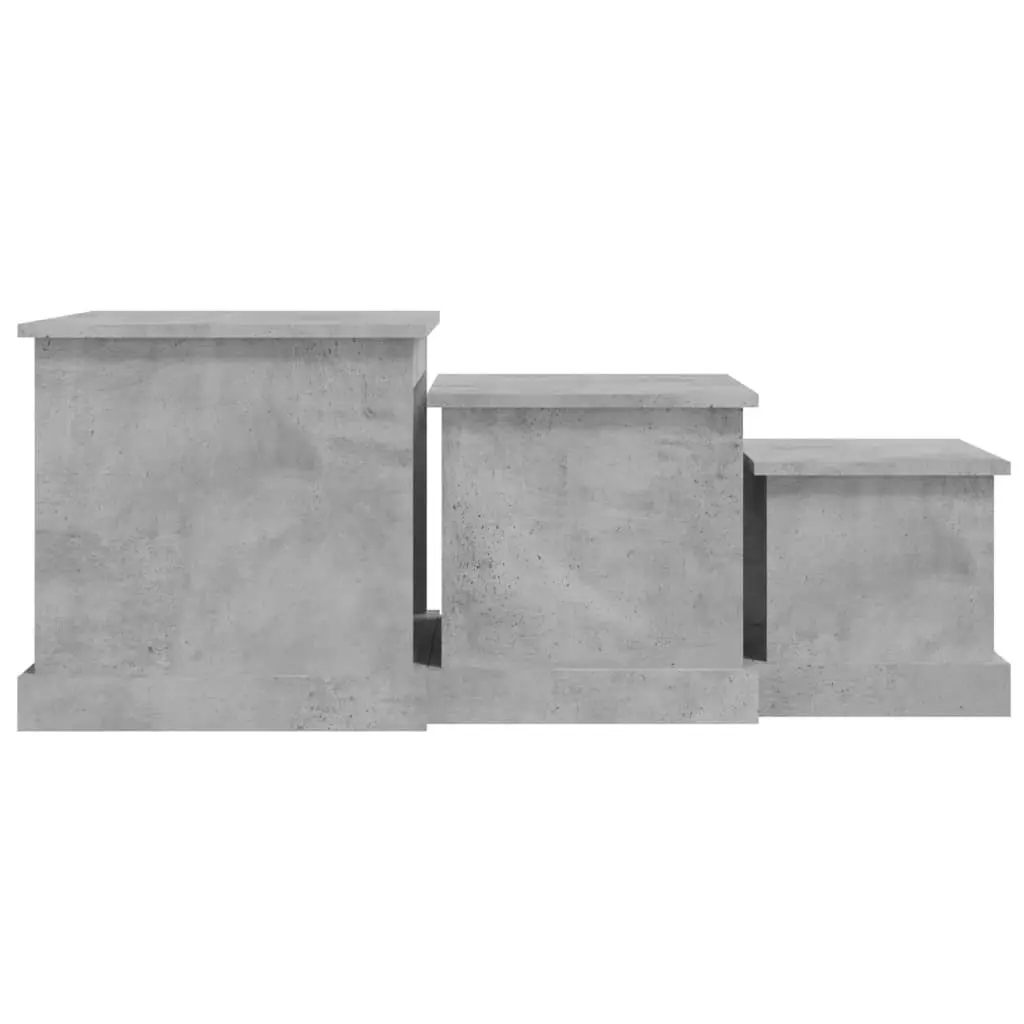 Coffee Table Set 3 Piece Grey Engineered Wood Living Room Accent Nesting Tables