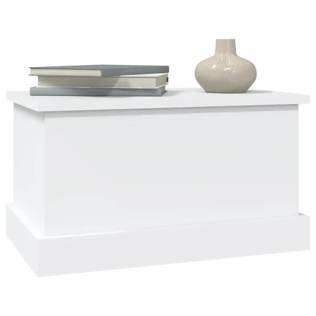 Storage Box Organiser 50x30x28 cm White Engineered Wood Chest Living Room