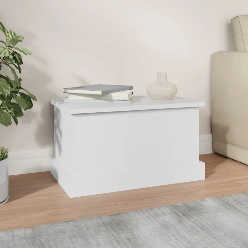Storage Box Organiser 50x30x28 cm White Engineered Wood Chest Living Room