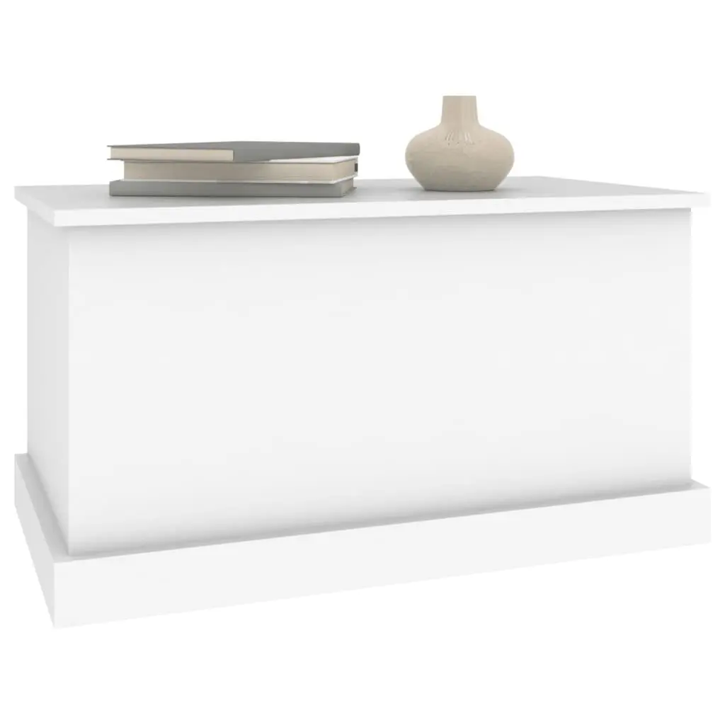 Storage Box Organizer Chest Engineered Wood White 70 x 40 x 38 cm