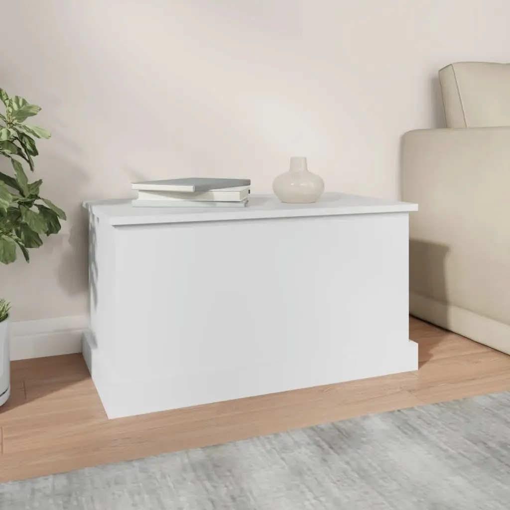 Storage Box Organizer Chest Engineered Wood White 70 x 40 x 38 cm